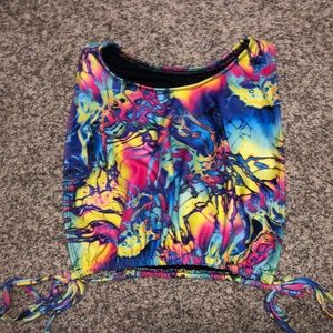 Liquid rainbow sideboob crop top